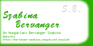 szabina bervanger business card